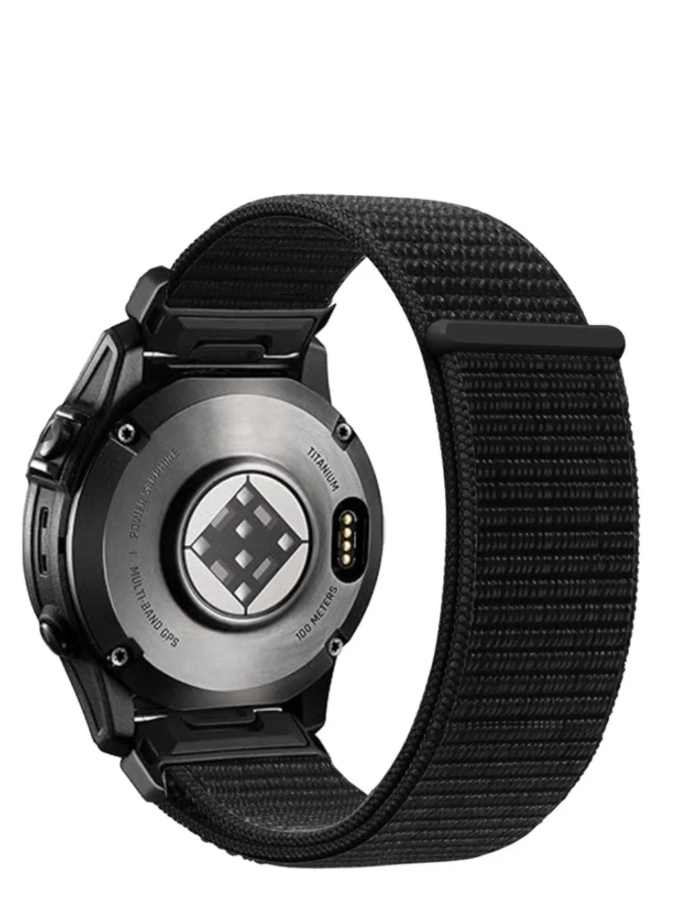 ‘Garmin Compatible’ Smartwatch Band VELCRO NYLON Black